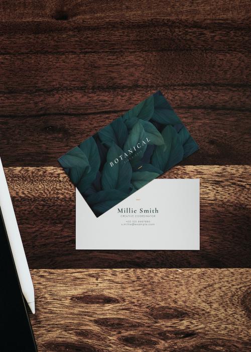 Botanical business card design mockup - 1208692