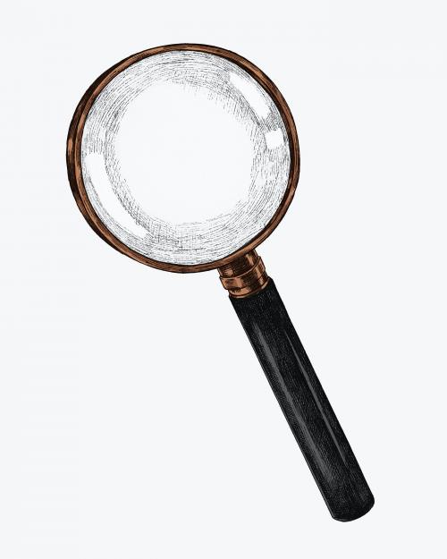 Hand drawn magnifying glass illustration - 1208981