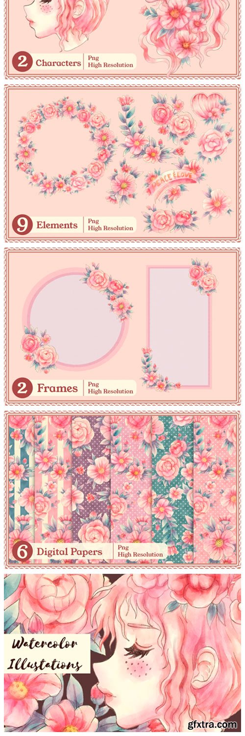 Meraki Pink Floral Collection 4178167