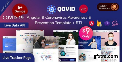 ThemeForest - Qovid v1.5 - Angular 9 COVID-19 Medical Prevention - 26287295
