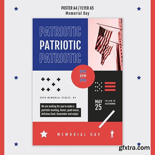 Memorial day poster template