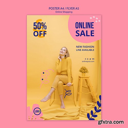 Online sale poster template 