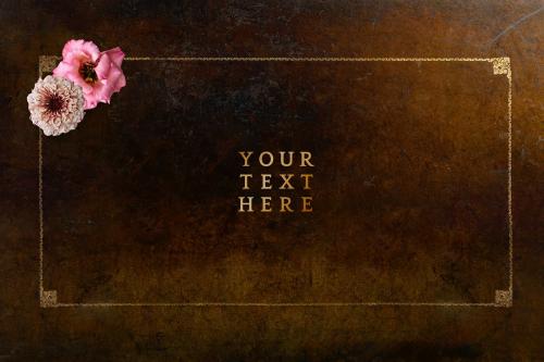 Blank floral golden frame mockup - 1212333