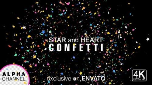 Videohive - Star And Heart Shape Birthday Celebration Confetti