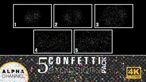 Videohive - 4K Celebration Confetti Explosions Pack