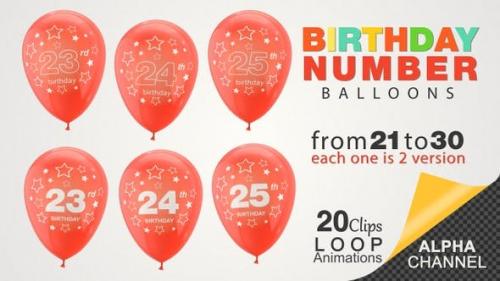 Videohive - Birthday Celebrations - Balloons With Birthday Numbers