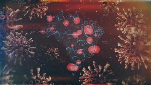 Videohive - Mapping Epidemic Outbreak in Brazil 4K