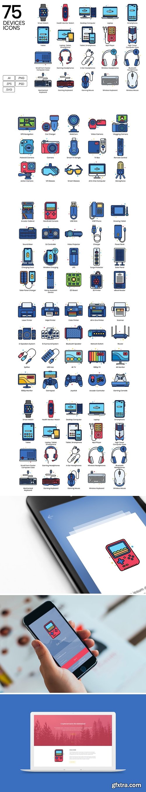 75 Devices Icons | Vivid Series