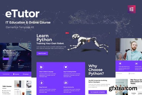 ThemeForest - eTutor v1.0 - Education & Online Course Elementor Template Kit - 26316076