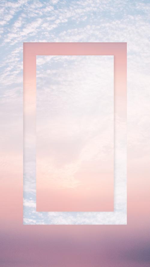 Cotton candy sky with a rectangle frame mobile wallpaper - 1214216