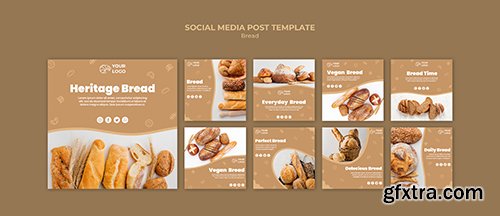 Bread social media post template 