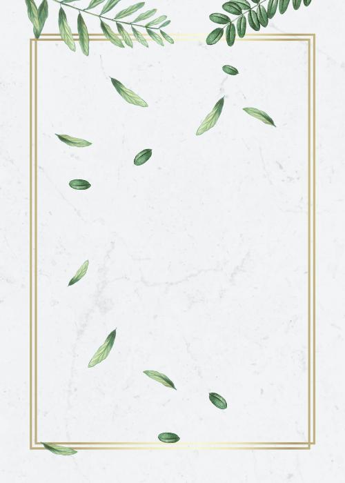 Golden leafy rectangle frame illustration - 1200078