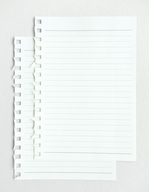 Blank white lined paper template - 1201983