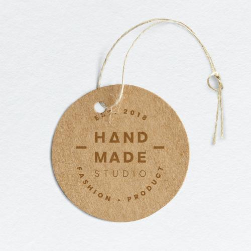 Round handmade studio label mockup - 1202087