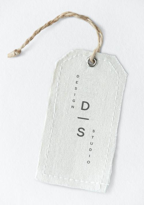 White fabric design studio label mockup - 1202114