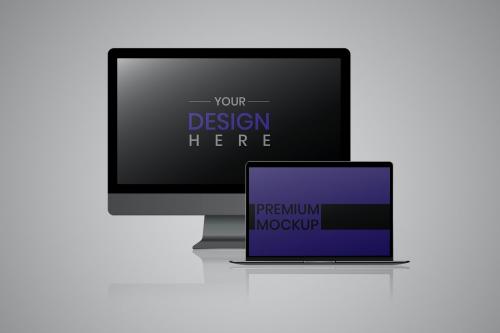 Laptop and computer screen mockup - 935129