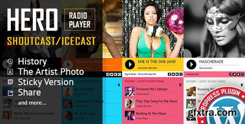 CodeCanyon - Hero - Shoutcast and Icecast Radio Player With History - WordPress Plugin v3.1.0 - 19364283