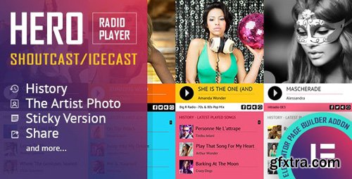 CodeCanyon - Hero - Shoutcast and Icecast Radio Player With History - Elementor Widget Addon v1.1.0 - 26654277