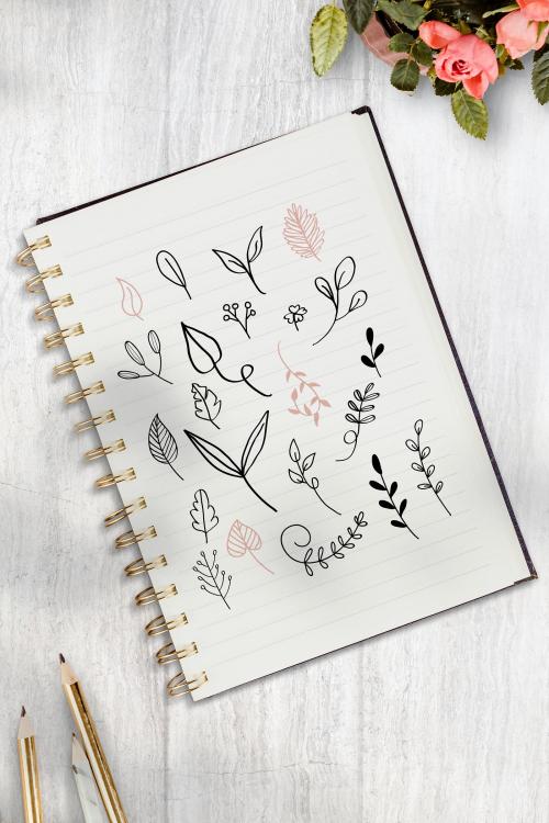 Hand drawn sketch on a notebook mockup illustration - 935203