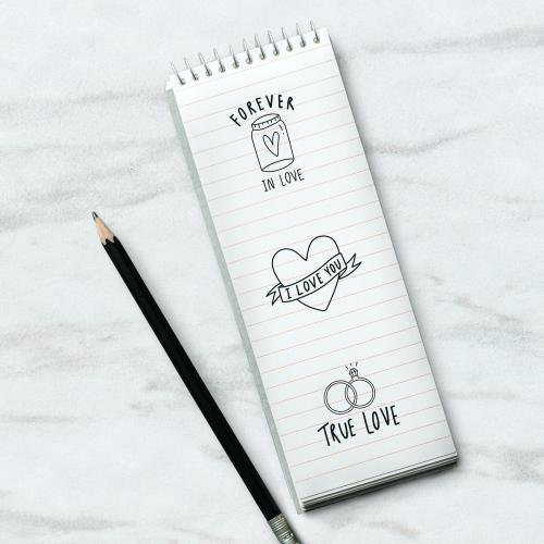 Notebook mockup with a pencil illustration - 935207