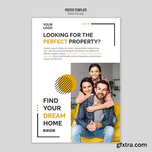 Real estate poster template design