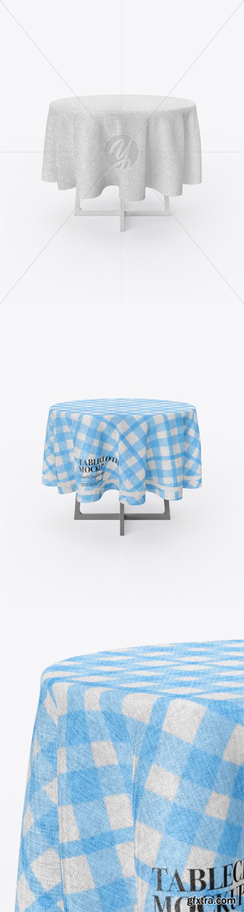 Tablecloth on Table Mockup 56859