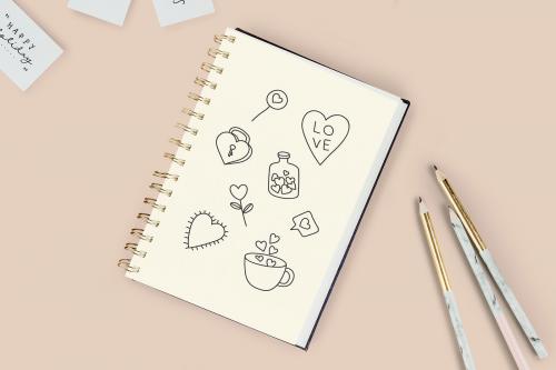 Hand drawn love and valentine's day doodle vector collection - 936389