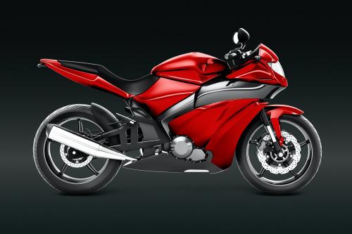 Red sports bike 3D vector - 937791