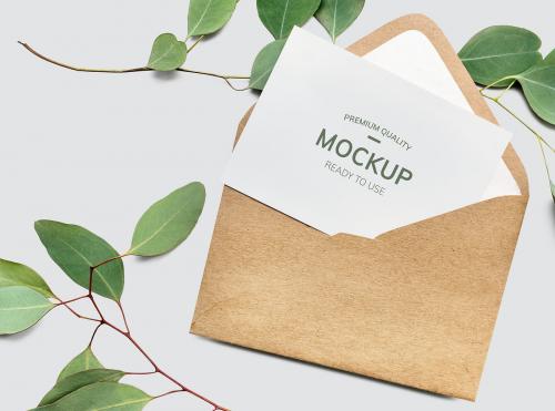 Card mockup in a brown envelope - 844032