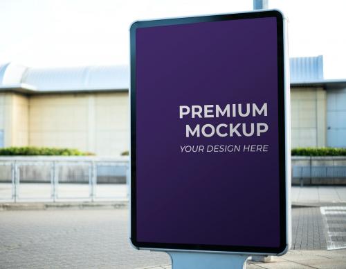 Outdoor billboard mockup in a parking lot - 844035