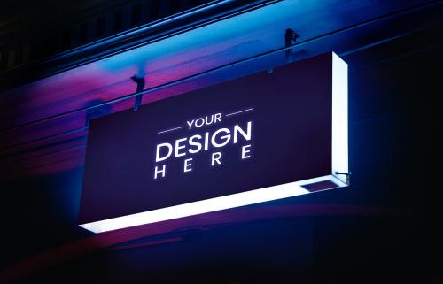 Signage mockup in neon lights - 844050