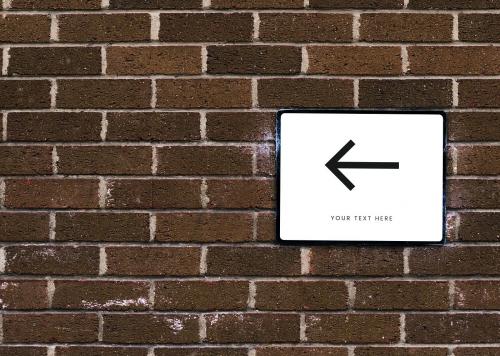 White sign mockup on a brick wall - 844173
