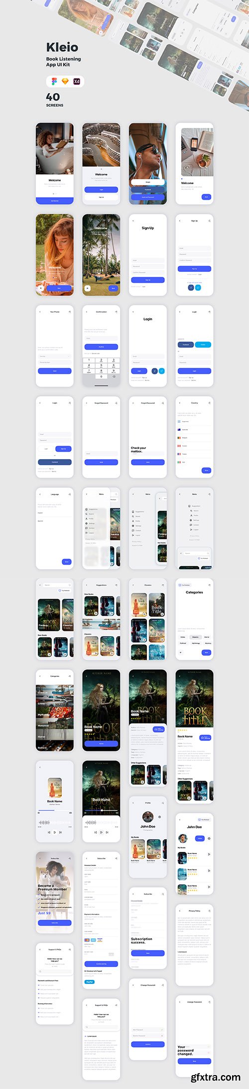 Kleio Book Listening App UI Kit