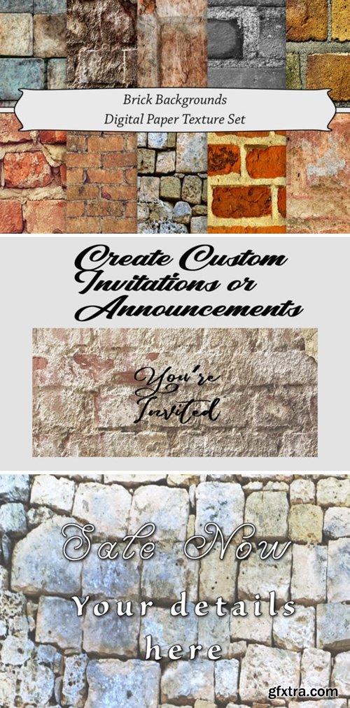 Brick Backgrounds Digital Paper Texture 4194039