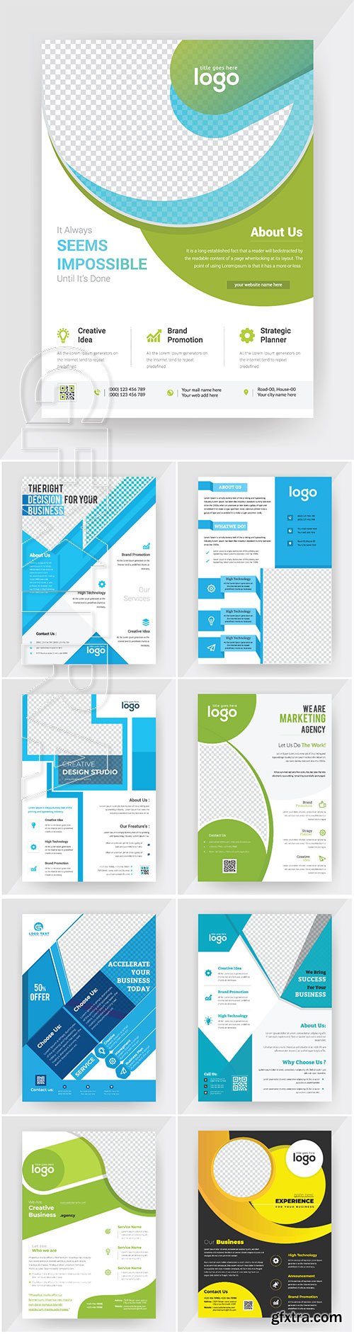 Annual report concept flyer vector template