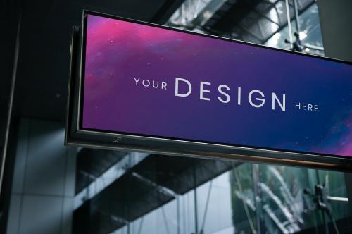 Rectangle signage mockup at an airport - 894819