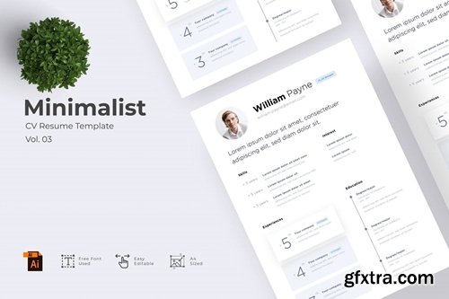 Minimalist CV Resume Template Vol. 03