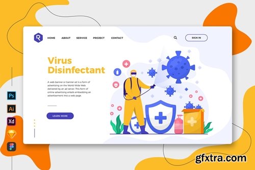 Virus Disinfectant - Web & Mobile Landing Page