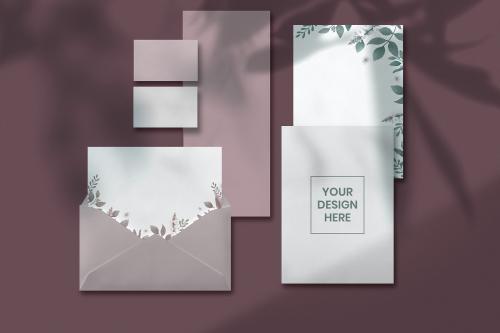 Wedding invitation card mockup set - 894907