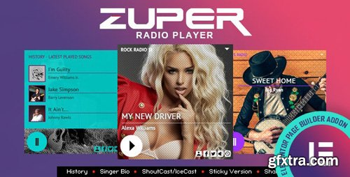 CodeCanyon - Zuper - Shoutcast and Icecast Radio Player With History - Elementor Widget Addon v1.0.0 - 26804341