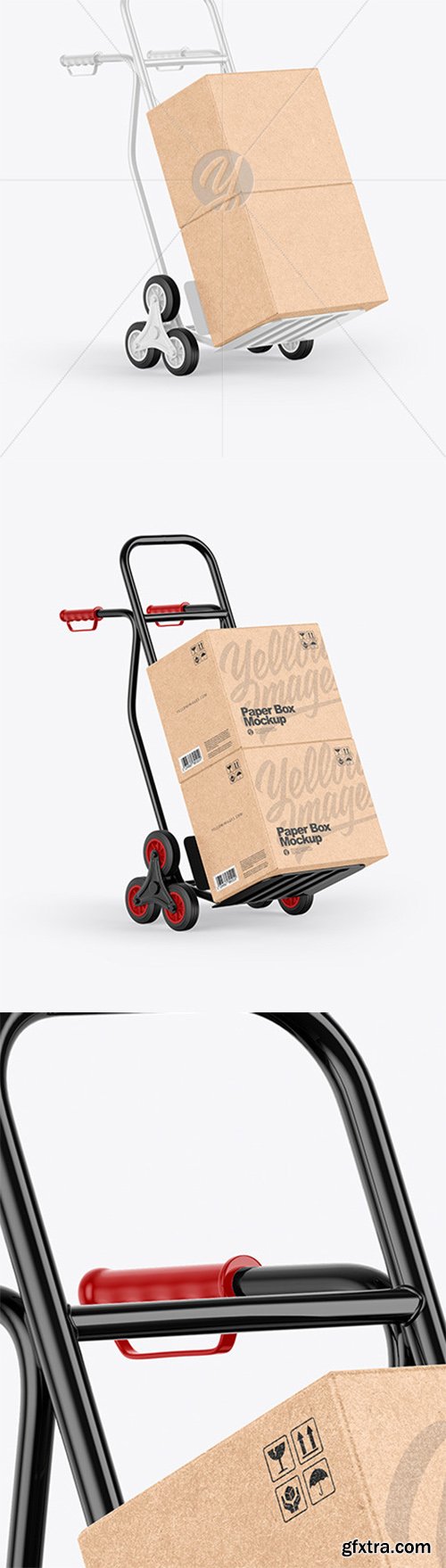 Hand Truck With Kraft Boxes Mockup 58381