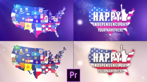 Videohive - USA States Flag Logo - Premiere Pro