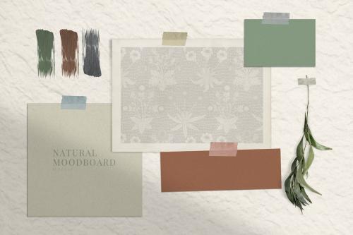 Natural paper board mockup illustration set - 935067