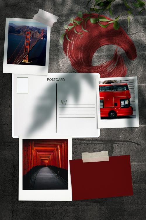 Landmark postcard mockup illustration set - 935072