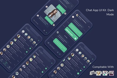 Chat App UI Kit Dark Mode