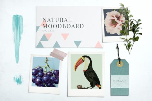 Natural paper board mockup illustration set - 935079