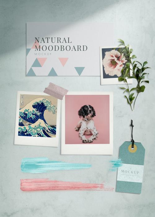 Natural paper board mockup illustration set - 935081