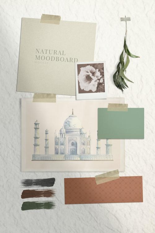 Natural paper board mockup illustration set - 935085