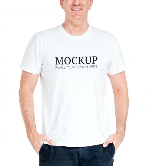 Man in a white tee mockup - 598437