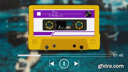 Videohive - Audio React Spectrum Visualizer with Boombox, Cassette Tape, Vinyl Plate and Vinyl Player Equalizer - 24651035